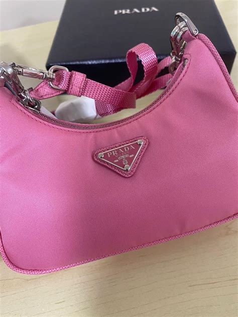 prada nylon shoulder bag pink|prada vintage nylon shoulder bag.